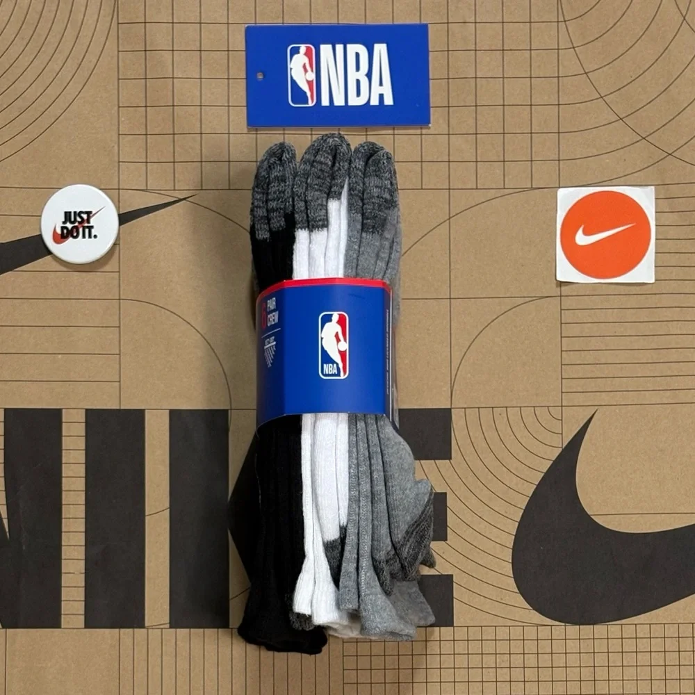 NBA Net-Dry Basketball Cushioned Crew Socks 6-Pack